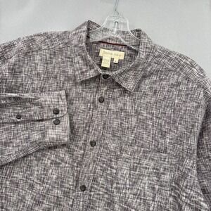 Territory Ahead Shirt Mens XL Button Down Grey Two Tone Cross Weave Outdoor